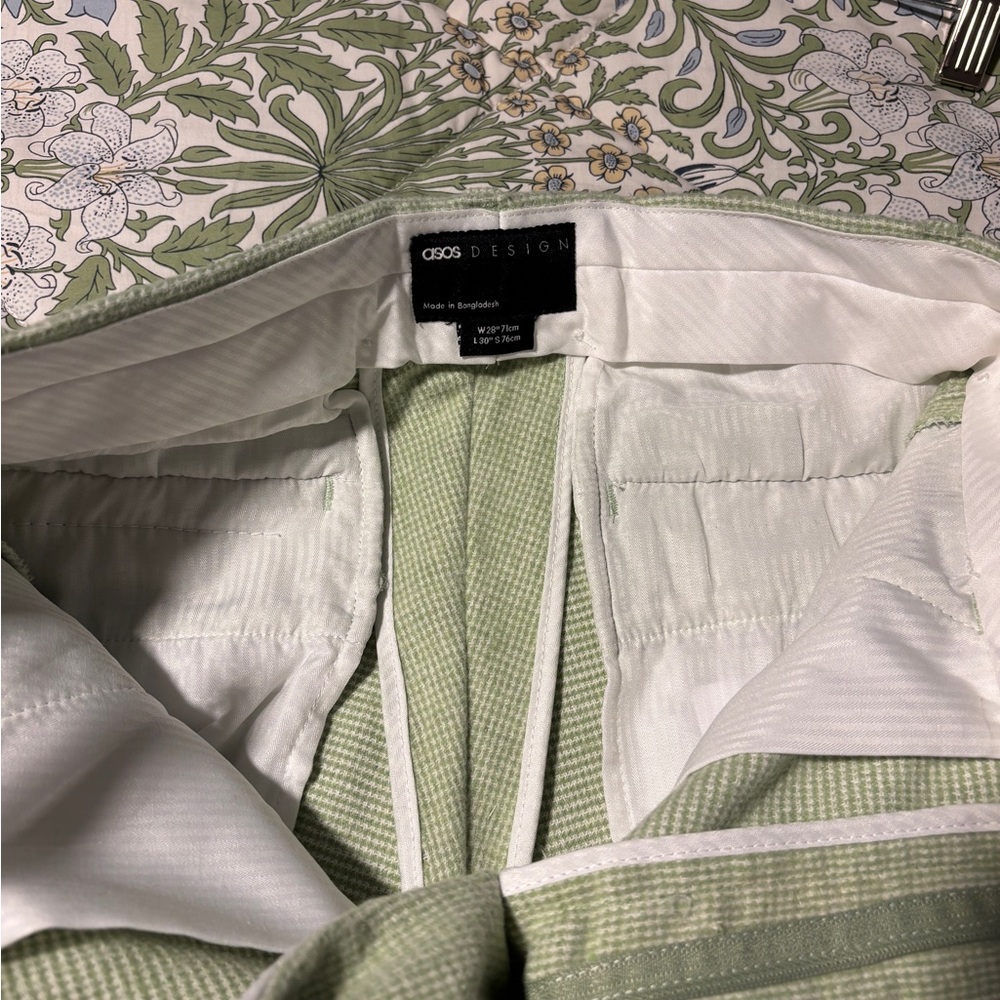 ASOS Design Light Sage Green Textured Dress Pants 28 NWOT - Picture 9 of 9